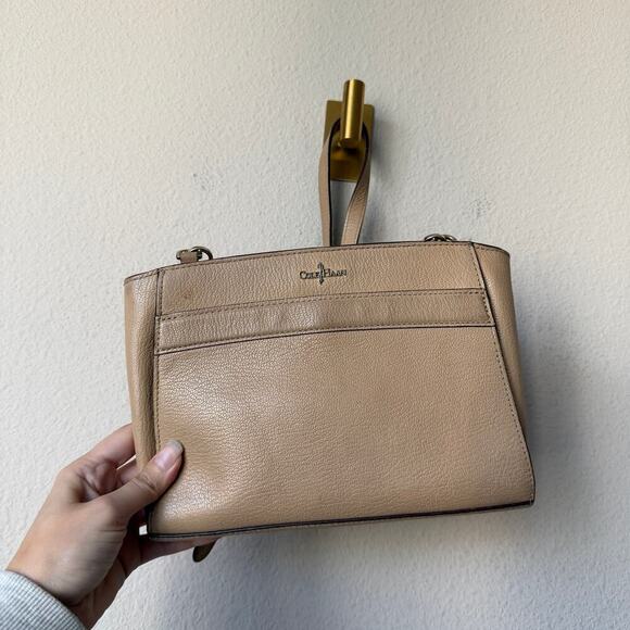 Cole Haan Handbags - Cole Haan Beige Pebbled Leather Crossbody Bag